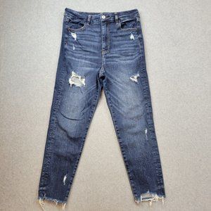 American Eagle Curvy Super Hi Rise Jegging Crop Jeans Blue Womens Size 8 Short